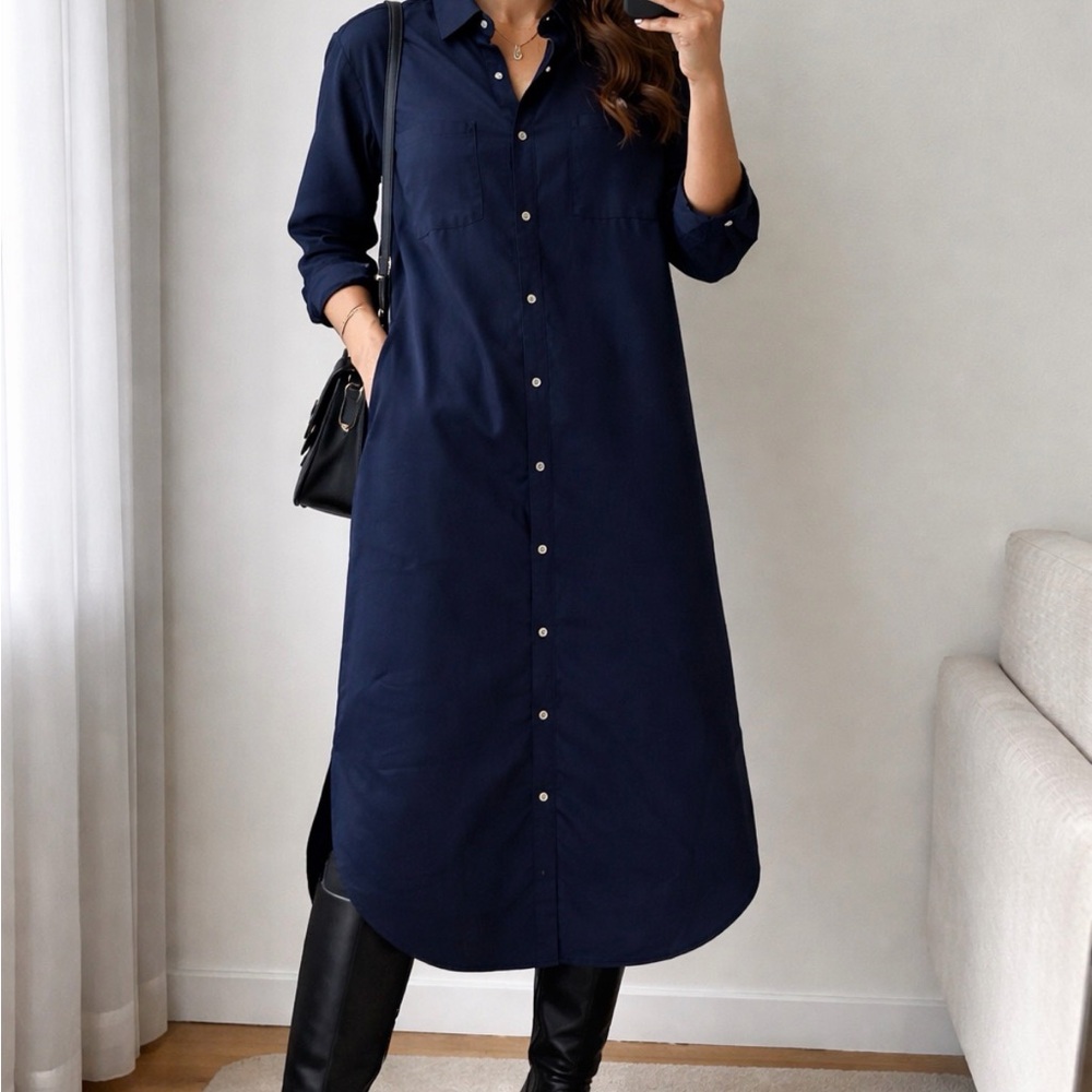 Banana Republic Dark Blue Casual Button Down Shirt